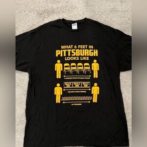 Funny Black Pittsburgh Steelers Pirates Penguins Fan fun tee t shirt XL men’s